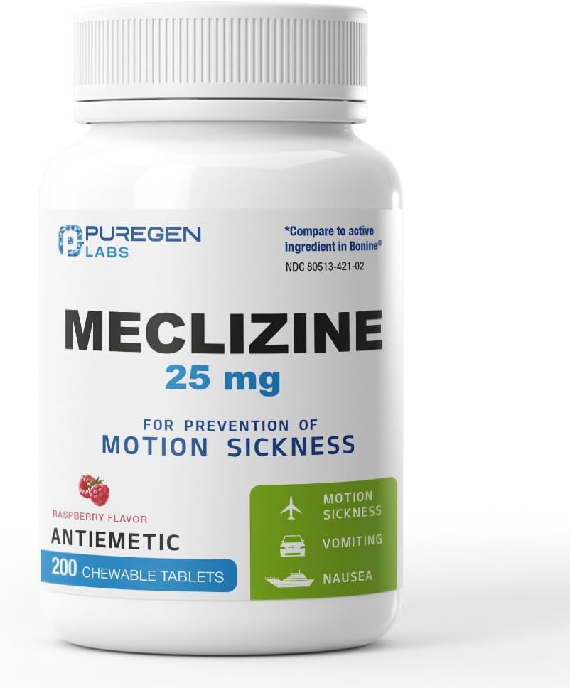 Puregen Labs Meclizine 25 mg Αντιεμετικά 200 μασώμενα δισκία 