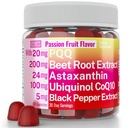SHIZAM Ubiquinol CoQ10 PQQ Aspaxanthin Beets Gummies, Super Mitochondrial ATP συμπληρώματα μαλακά μάσημα υγρά χάπια σκόνη Alt, Beet-Root