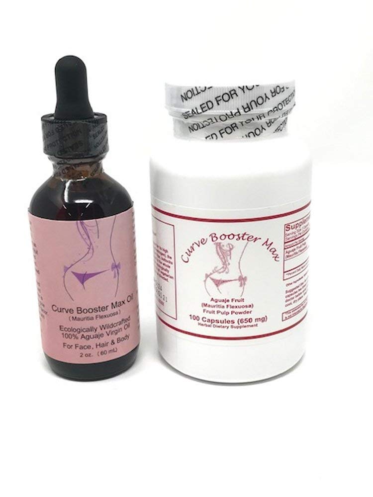 Curve Booster Max Aguaje κάψουλες και Aguaje σετ πετρελαίου για φυσικό στήθος και την ενίσχυση του γλουτού για την διασταυρούμενη άνδρες και τρανς γυναίκες