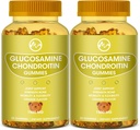 Γλυκοζαμίνη Chondroitin Gummies με MSM - 1500mg επιπλέον δύναμη για την κοινή υποστήριξη, ανοσοποιητική υποστήριξη - για ενήλικες, άνδρες και γυναίκες, 60 Count, συσκευασίες των 2