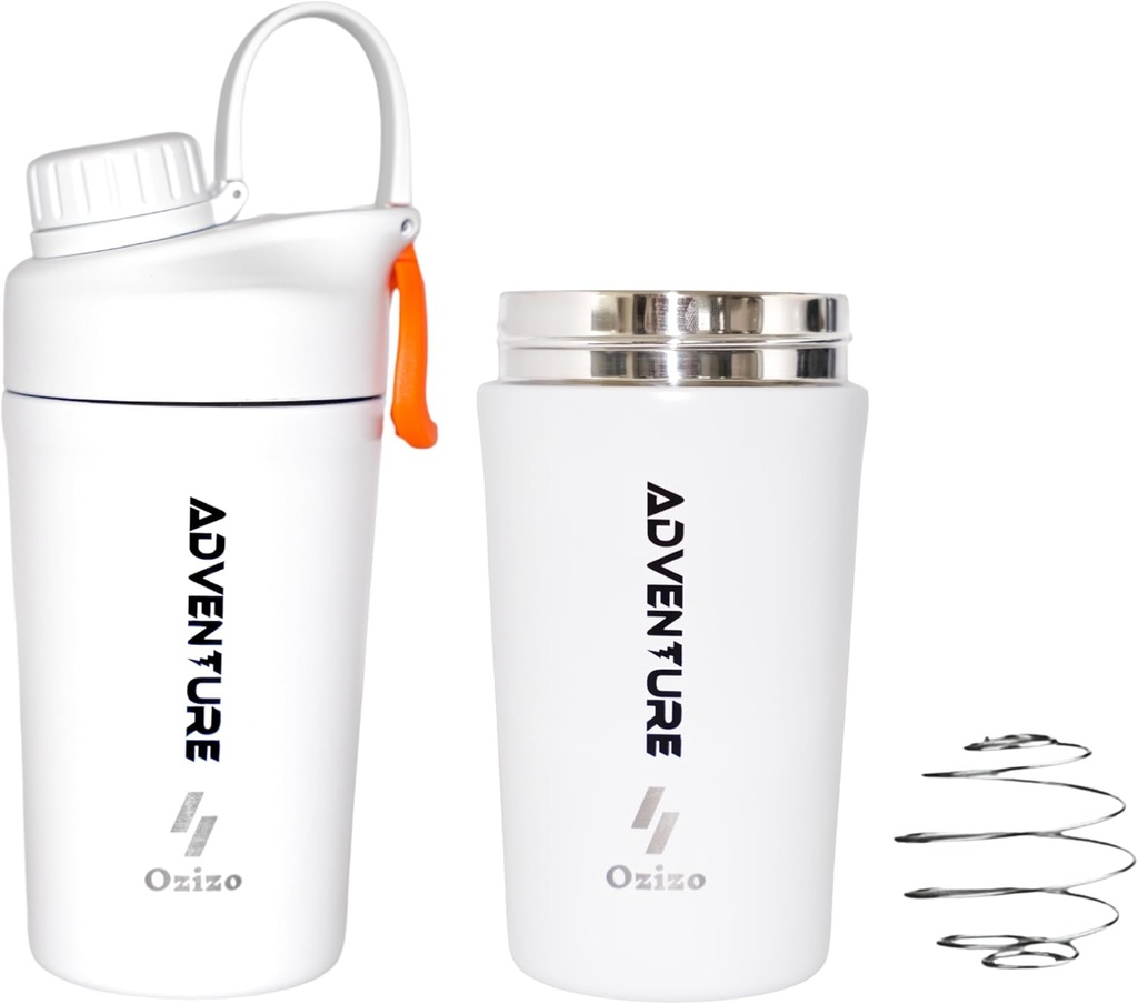 Ozizo Protein Mixing Cup for Protein Mixes – 20 ουγγιά μπουκάλι αναδευτήρα πρωτεΐνης από ανοξείδωτο χάλυβα, μονωμένο, διαρροή απόδειξη, Odor ανθεκτικό, μικρό χαριτωμένο mixer γυμναστήριο για άνδρες, γυναίκες, αγόρια, κορίτσια, ζεστά και κρύα ποτά