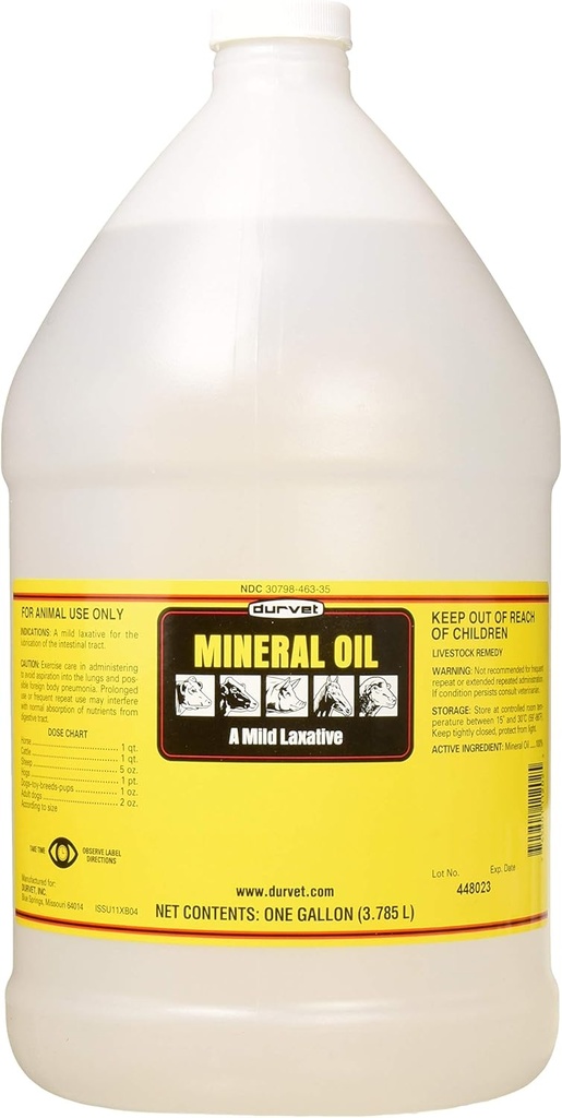 Durvet, Ήπιο Laxative Mineral Oil, 1Gallon/3.785L