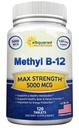 aSquared Διατροφή Βιταμίνη B12-5000 MCG Συμπλήρωμα με Methylcobalamin (Methyl B-12) - Max Strength Vitamin B 12 Υποστήριξη για την ενίσχυση της φυσικής ενέργειας, Benefit Brain & Heart Function - 120 Tablets