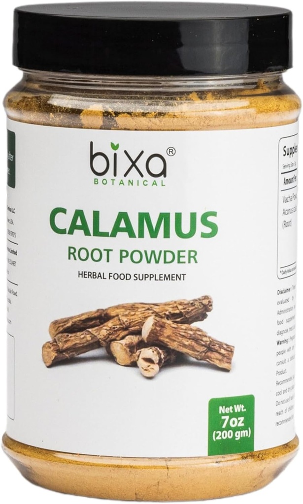 Bixa BOTANICAL Calamus Root – Φυσική σκόνη ρίζας για την υγεία των ούλων και την υποστήριξη εστίασης – Vegan, μη GMO, Steam treated, συμπλήρωμα βοτάνων χωρίς γλουτένη – 7 oz