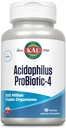 KAL Acidophilus ProBiotic-4, 500 εκατομμύρια CFUs, Τέσσερα προβιοτικά στελέχη, Προβιοτικά για γυναίκες και άνδρες, Παγωμένα Αποξηραμένα, L. acidophilus, L. bulgaricus, S. thermophilus, B. bifidum, 100 Servings, 100 VegCaps