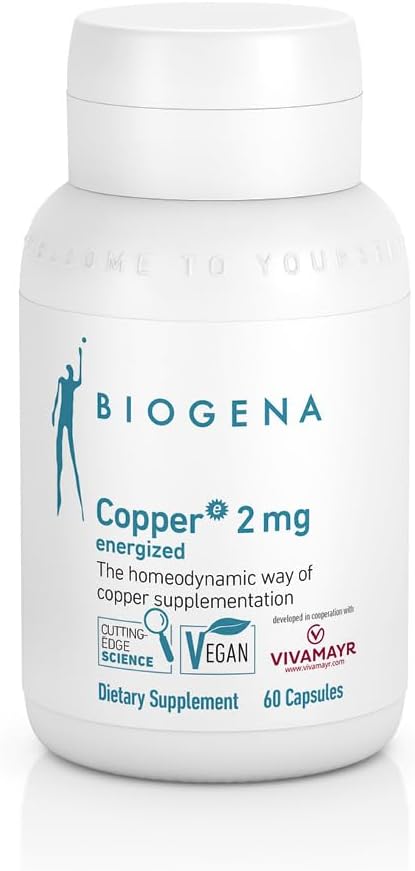 Biogena Copper 2 mg Energized - σε Εύκολα Απορροφηθεί και Καλά Ανεκτικότητα Citrate Form - 60 Κάψουλες