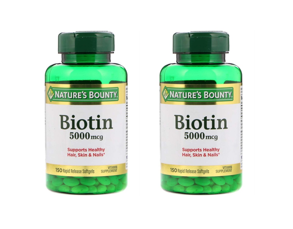 Σετ 2 Nature's Bounty® Biotin 5000 mcg, 150 Softgels