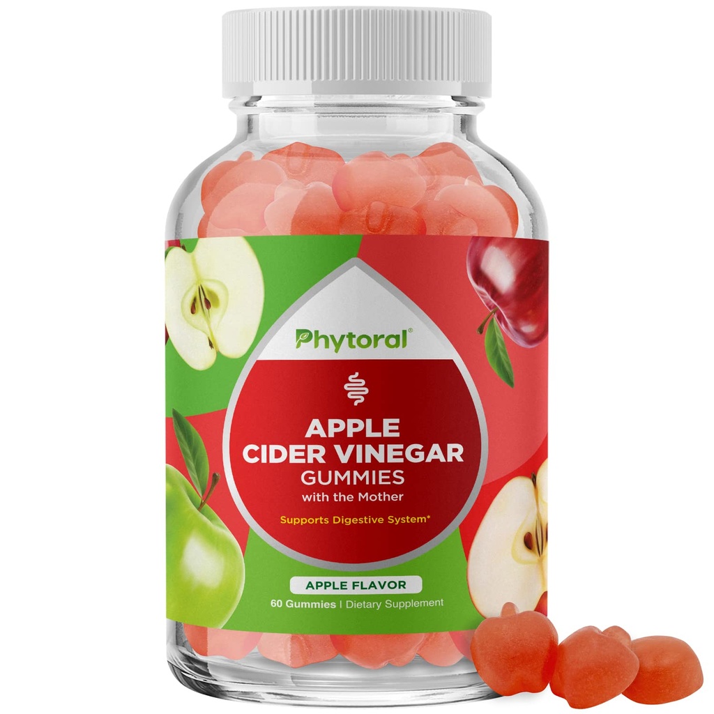 Apple Cider Vinegar Gummies with the Mother - ACV Gummies with Mother for Adults for Immune Support Digestion Gut Health and Energy Support Supplement - Βιταμίνες μηλίτη για ενήλικες