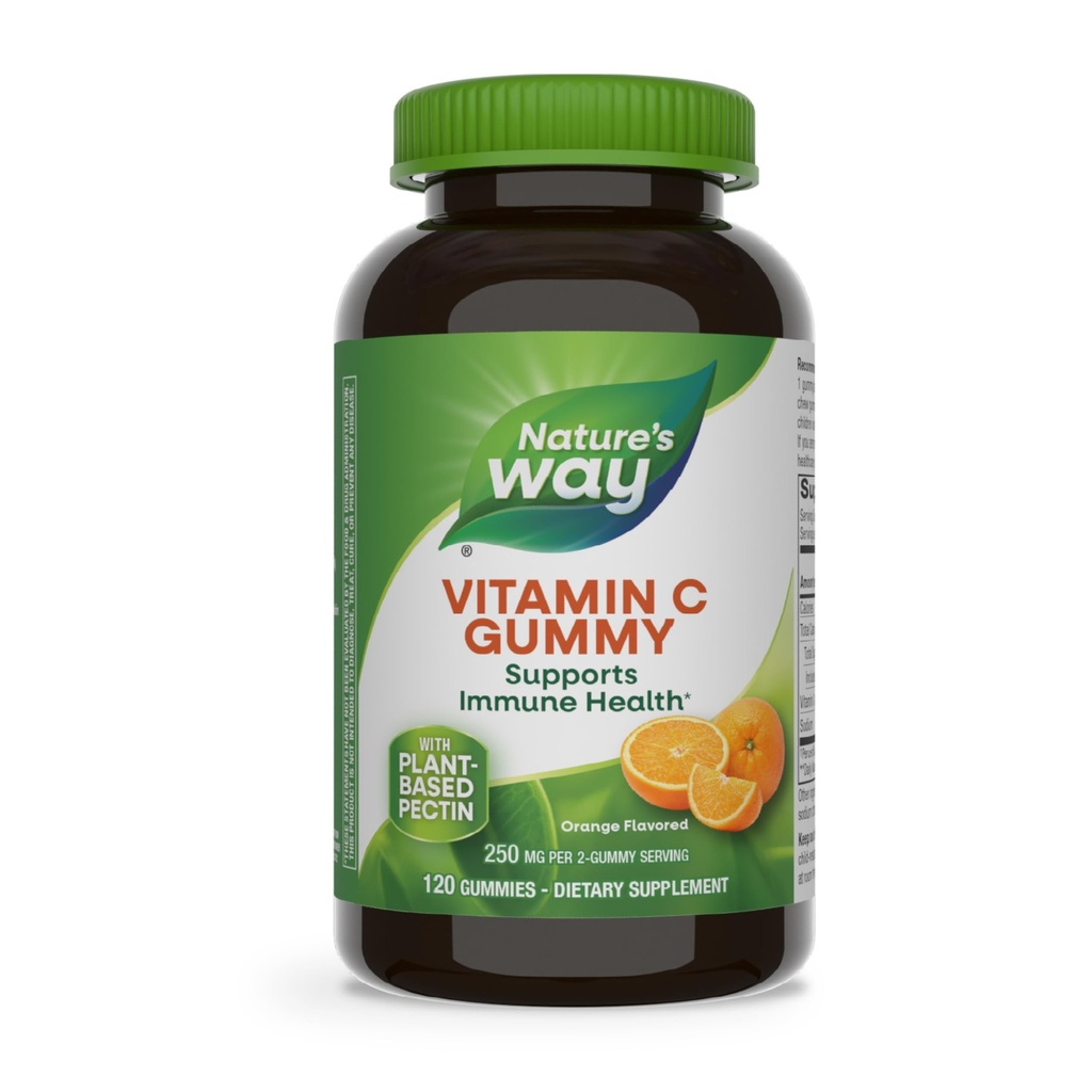 Τρόπος της φύσης Βιταμίνη C Gummies, Υποστήριξη Ανοσοποιητική Υγεία *, Αντιοξειδωτικό, 250 mg ανά 2-Gummy Serving, Gummy Βιταμίνες, Πορτοκαλί Γεύση, 120 Gummies