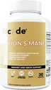Fitcode Organic Lion’s Mushroom Supplement - Κάψουλες Mane Mushroom του Λιονταριού Nootropics Brain Support Supplement for Focus Memory Clarity and Immunity support Lion’s Mane Supplement