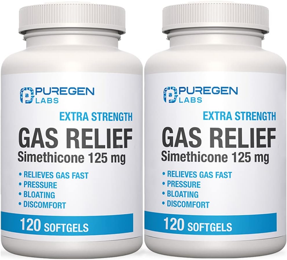 P Puregen Labs Extra Strength Gas Relief Softgels με Σιμεθικόνη 125 mg 