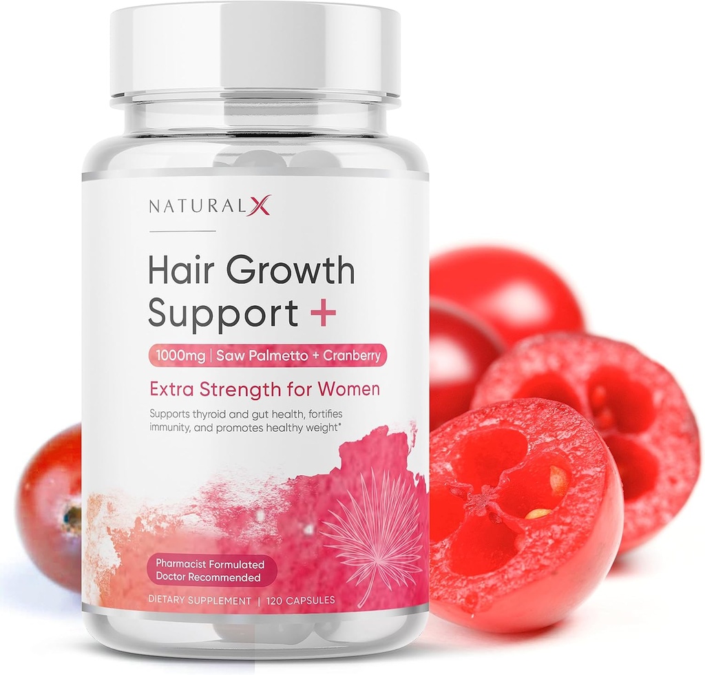 Saw Palmetto για τις γυναίκες - DHT Blocker Hair Growth Supplement - 1500mg Saw Palmetto με Cranberry για την υποστήριξη κατά της απώλειας, Βιταμίνες μαλλιών για τον θωρακιστή, Fuller Hair and Regrowth (30-Day Supply)
