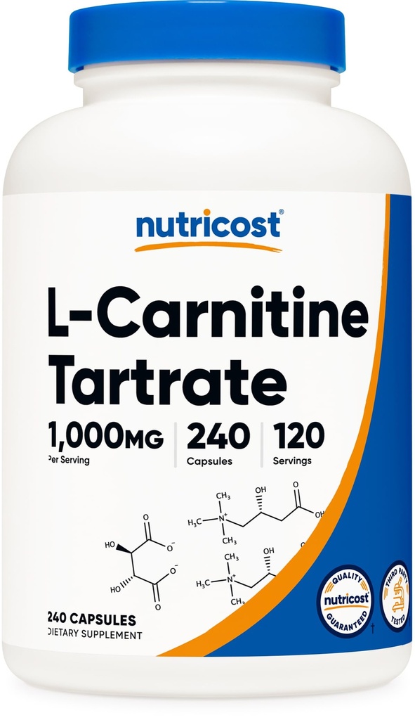 Θρεπτικό Ν-καρνιτίνης 1,000mg, 240 κάψουλες - 500mg ανά καψάκιο, 120 μερίδες