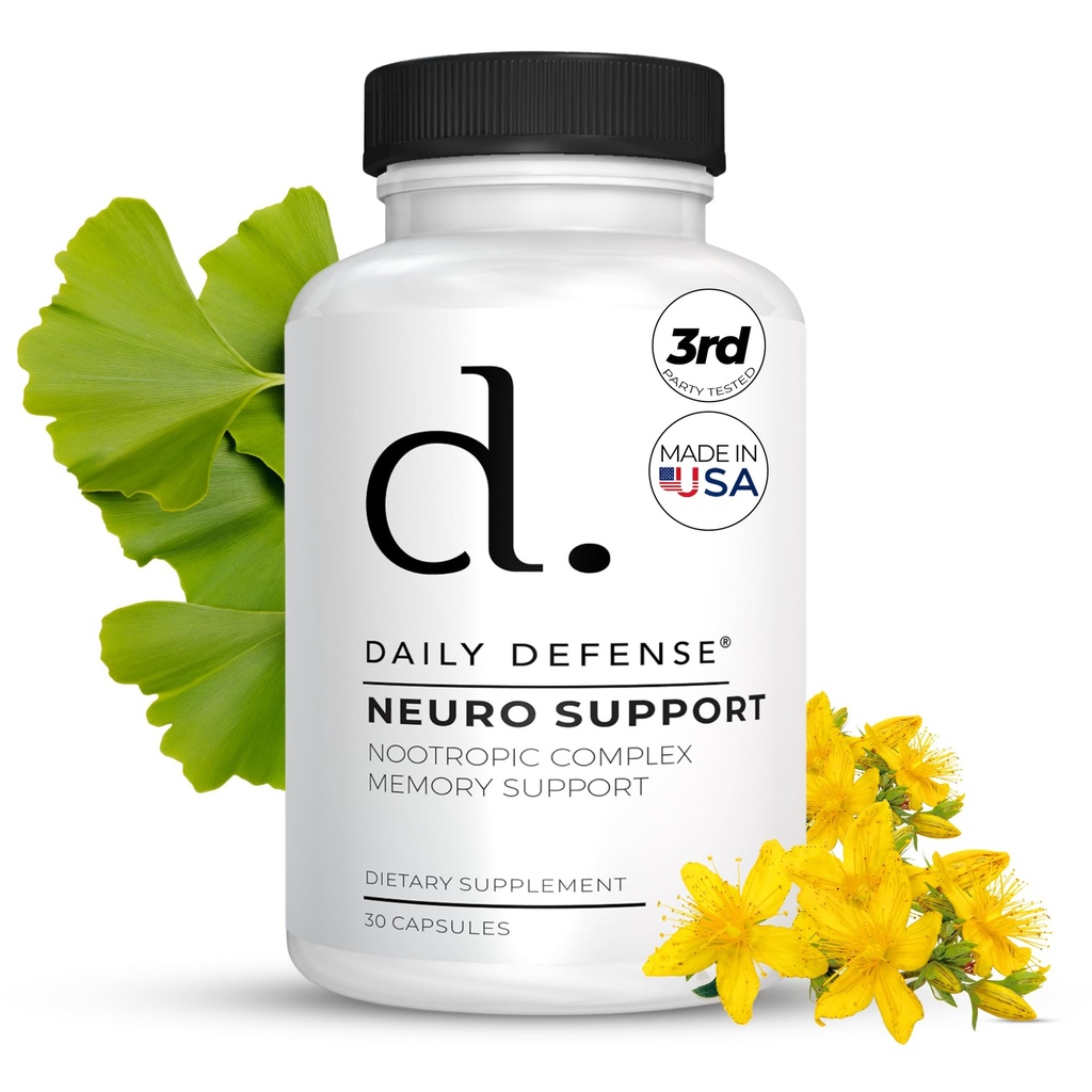 Συμπλήρωμα υποστήριξης εγκεφάλου Nootropics - 30 κάψουλες - Focus & Memory Supplement for Brain with Bacopa Monnieri, Huperzia Serrata, St. John's Wort & Ginkgo Biloba - Νευρολογική Υποστήριξη