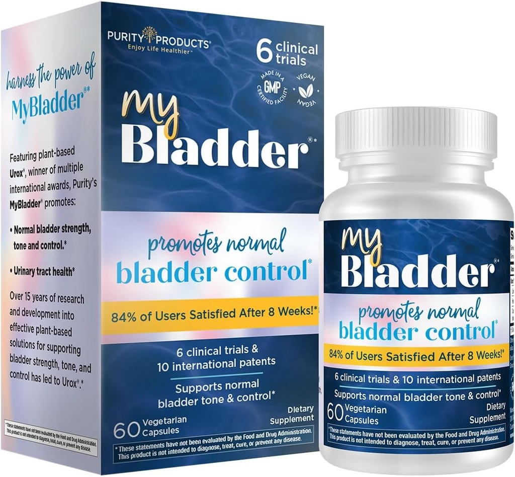 MyBladder Support Formula by Purity Products - Προάγει τον έλεγχο, τη δύναμη, τον τόνο και την ουρολοίμωξη της υγείας - Για τους άνδρες και τις γυναίκες - Κλινικά Σπουδές 840mg πατενταρισμένο μείγμα - 60 Veg Caps (1)