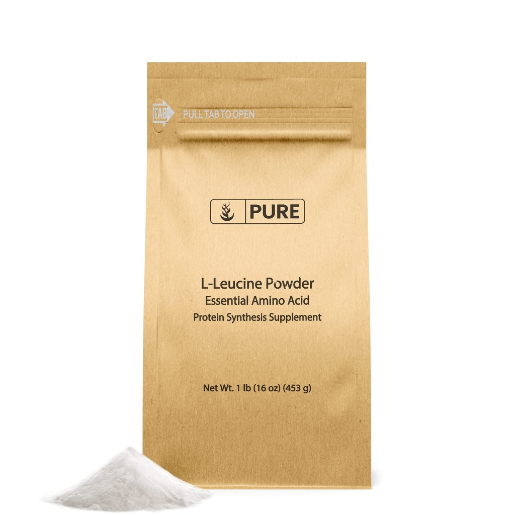 Αμιγής αρχική συστατικά L-λευκίνη (1lb) σκόνη, Essential Amino Acid συμπλήρωμα, Lab-Verified