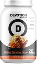 Devotion Nutrition Protein Powder Blend | Gluten Free, Keto Friendly, No Added Sugars | 1g MCT | 20g Whey & Micellar Protein | 2lb Tub (Salted Caramel Cone)
