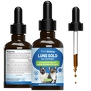 Pet Wellbeing Lung Gold for Cats - Υποστήριξη Ανοσοποιητικού Πνεύμονα, Χαμηλότερη αναπνευστική υγεία, Open Airways, Κανονική αναπνοή, Reishi, Coptis - Κτηνιατρικό-Σχηματισμένο συμπλήρωμα βοτάνων - 2 oz (59 ml)