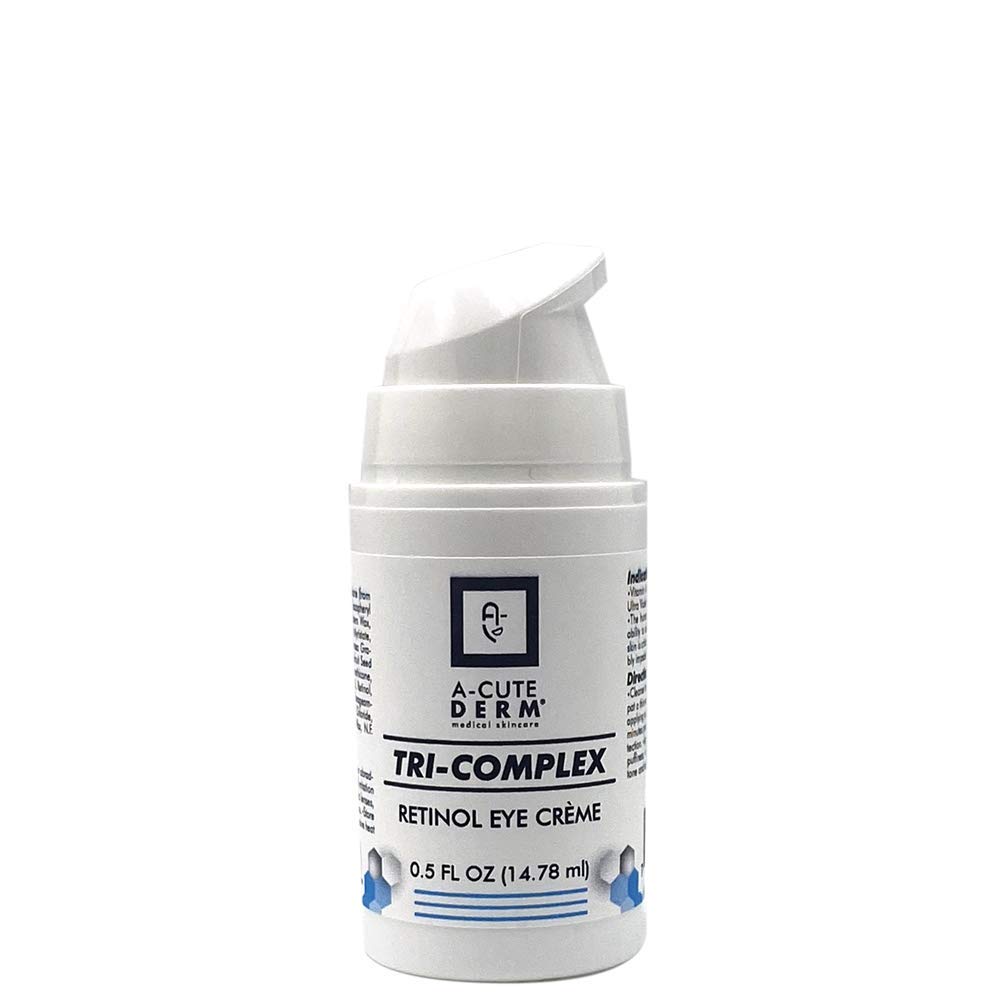 A-Cute Derm Tri-Complex Retinol Eye Crème – Ενυδατική κρέμα ματιών με ρετινόλη, βιταμίνη C & E – Βοηθά στην ομαλή εμφάνιση των λεπτών γραμμών – 0.5 oz