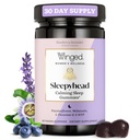 Winged Wellness Sleepyhead Natural Sleep Gummies for Women - Prime Sleep Support Aid for Adults with 3mg Melatonin, L-Theanine, 5-HTP - Λεβάντα βατόμουρο Γεύση - 30 Υπηρεσίες