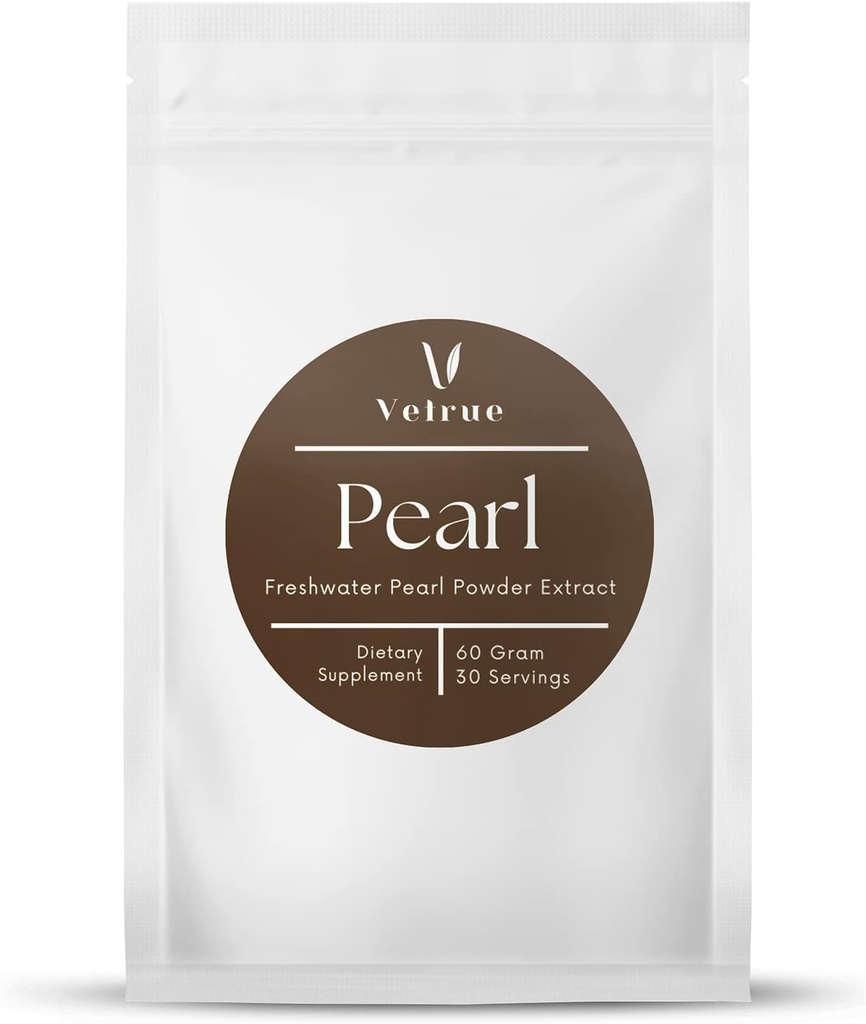 Pure Pearl Powder | 60 Grams |100% Natural Ingredients from Fresh Water | Non-GMO | Dietary Supplement with Calcium & Amino Acids (30 Servings)