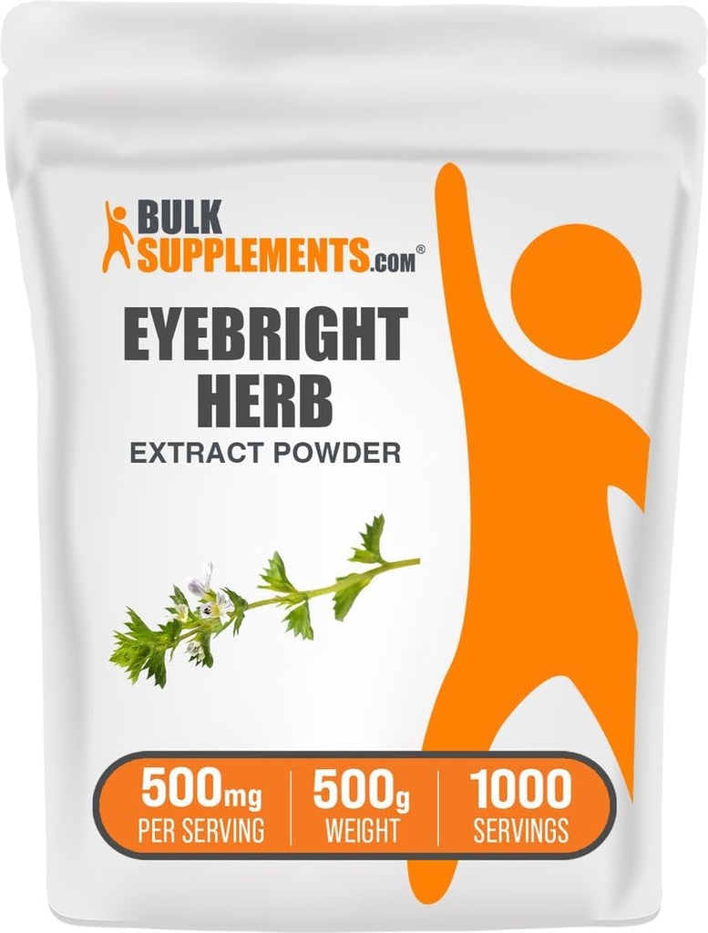 BulkSupplements.com Eyebright Extract Powder - Eyebright Extract - Βότανο συμπλήρωμα, Χωρίς γλουτένη - 500mg ανά Σερβίρισμα, 500g (1.1 lbs) (πακέτο των 1)