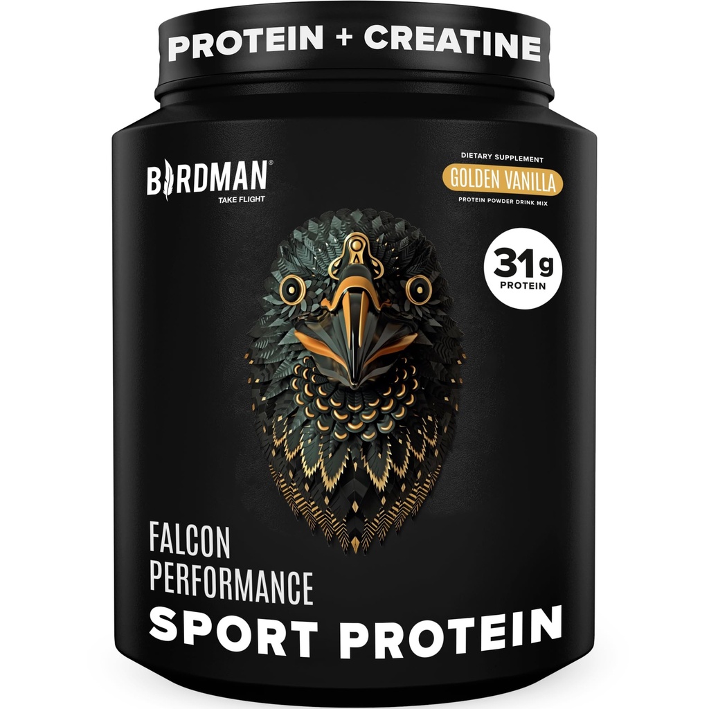 BIRDMAN Falcon Performance Vegan Protein Powder, 31g Protein, 5g Creatine, 5g BCAA, Probiotics, Electrolytes, Προ προπόνηση, χαμηλή υδατανθράκων, χωρίς ζάχαρη & γαλακτοκομικά, Πρωτεΐνες βανίλιας με βάση το φυτό -19
