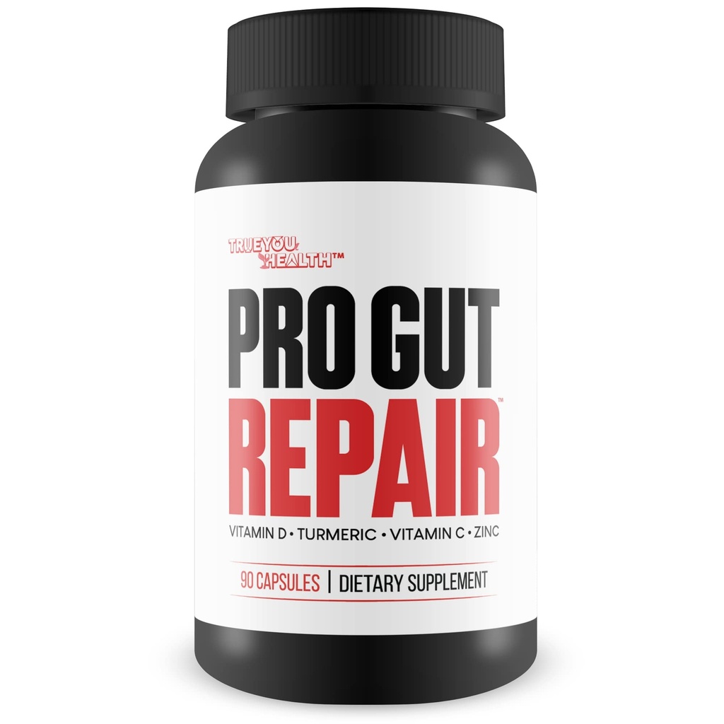 Pro Gut Repair - Επιδιόρθωση με γλουτένη - High Fiber Natural Formula w/Vitamin C & Vitamin D - Turmeric - Υποστήριξη επισκευής με γλουτένη ψευδάργυρου - Προώθηση Digestive Health