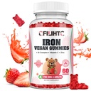 Iron Gummies for Kids, Women & Men, Iron Supplement with Multivitamin - Vitamin B Complex, C, B6, B12, Folate, Zinc for Anemia, Iron Deciency, Blood Builder, Energy - Flavor Φράουλα, Vegan 60ct