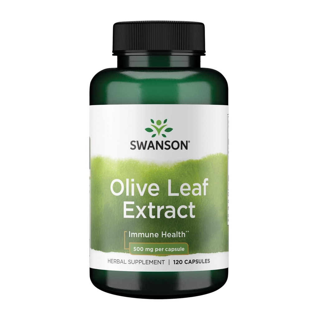 Swanson Olive Leaf Extract Κάψουλες με 20% Oleuropein - Παρέχει Ανοσολογική Υποστήριξη, Προωθεί Καρδιαγγειακό Σύστημα Υγεία, και Υποστηρίζει Υγιεινή Πίεση του Αίματος - (120 Κάψουλες, 500mg Καθένα)