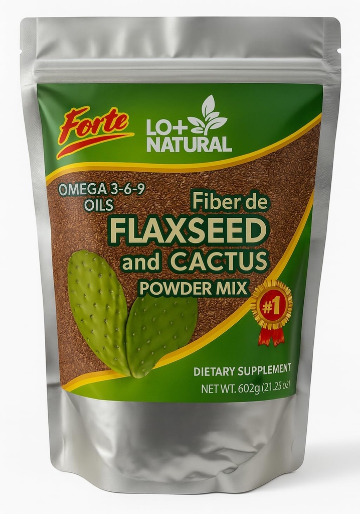 Linaza con Nopal Forte – 8 oz – 100% Φυσικός λιναρόσπορος & Nopal Cactus σκόνη – Fiber-Rich Digestive Support – Συμπλήρωμα διατροφής μείγματος εδάφους – Vegan & Non-GMO
