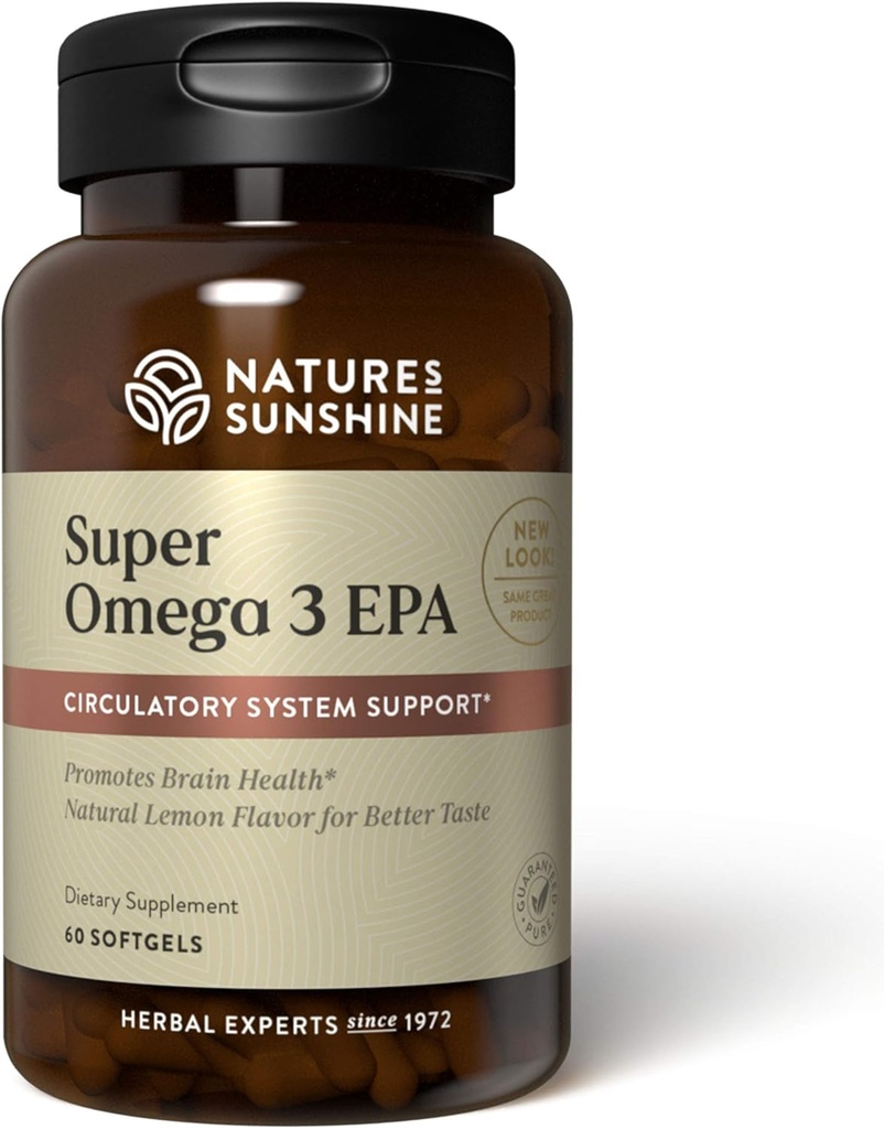 Nature's Sunshine Super Omega 3 EPA 60 softgel caps [Pack of 2]