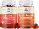 Φάκελος από ινώδεις σφαίρες για ενήλικες - Chicory Root Supplement with Prebiotic for Gut & Digestive - Sugar Free & Vegan and Multivitamin Gummies for Adults - Halal Multivitamin Gummy with B12 Biotin