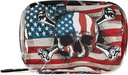 American Flag Skull Pill Box 7 Day Pill Υπόθεση Travel Pill Τσάντα Organizer με Zipper Φορητή Εβδομαδιαία περίπτωση Συμπαγές μέγεθος για τον κάτοχο συμπλήρωμα βιταμίνης