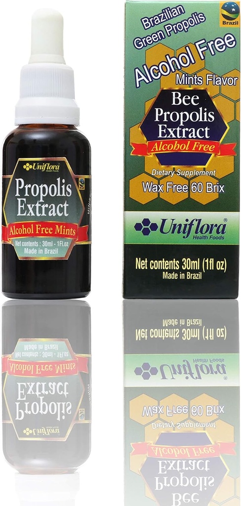 Uniflora Brazilian Green Bee Propolis – 60 Brix – Υγρό Εκχύλισμα Χωρίς Αλκοόλ – Mint Flavor – 30ml