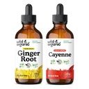 Άγρια & οργανικά Ginger Ρίζα Βάμμα 4 fl oz & Cayenne Πιπέρι Βάμμα 4 fl oz
