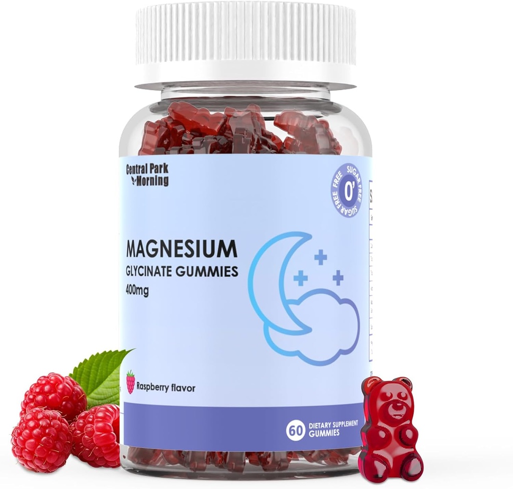 Γλυκινικό Μαγνήσιο 400mg, Συμπλήρωμα γλυκινικού μαγνησίου χωρίς λιπαρά, μουσικός, υποστήριξη οστών - 60 οργανικοί Gummies