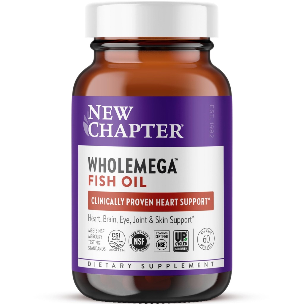 Νέο κεφάλαιο συμπλήρωμα ιχθυελαίου Whoemega - 2000mg ανά υπηρεσία, κλινικά αποδεδειγμένο άγριο λάδι σολομού Αλάσκας με Ωμέγα-3 + βιταμίνη D3 + Ασταξανθίνη, 60 Softgels