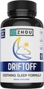 Zhou Driftoff - Nature Inspired Sleep Aid, Valerian Root & Melatonin for Sleep for Men & Women, Calm Sleep Supplement for Adults with Gaba & Chamomile to Relax - 60 Veggie Caps