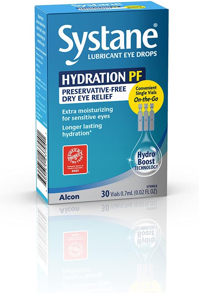 Alcon Hydration Συντηρητικές - Δωρεάν Λιπαντικές σταγόνες ματιών, Διαφανές, 0,7 ml, 30 Count