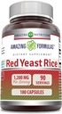 Amazing Formulas Red Yeast Rice 1200mg Per Serving Capsules Supplement 