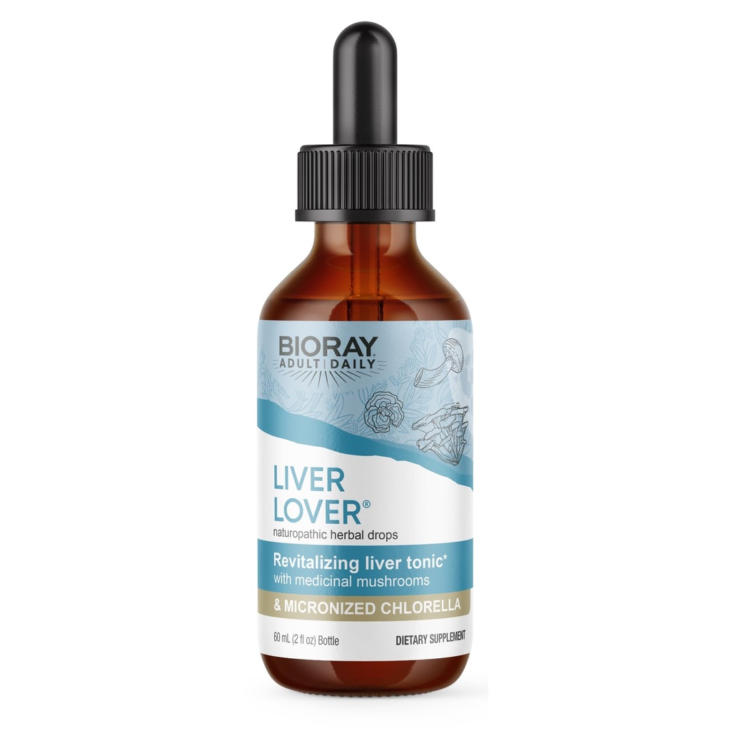 BIORAY Daily Liver Lover - 2 fl oz - Υποστηρίζει το συκώτι και τα επινεφρίδια - μη ΓΤΟ, Vegan, Χωρίς γλουτένη