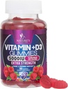 Συμπλήρωμα βιταμίνης D3 Gummy 5000 IU (125 mcg) Διαιτητικές Βιταμίνες D για άνδρες και γυναίκες - Οστέινα, δόντια, μύες και ανοσοποιητική υποστήριξη υγείας, υψηλής ισχύος VIT D3 Nature's Non-GMO & Gluten Free - 60 Gummies