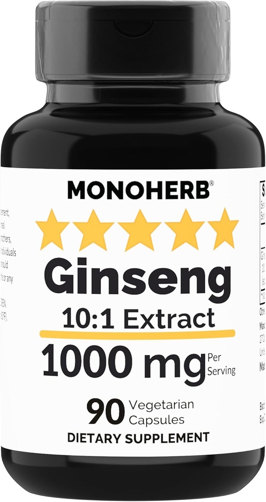 MONOHERB Ginseng Extract 1000 mg - 90 Κάψουλες χορτοφάγων