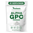 Purisure Alpha GPC Powder, 25 g, Pure Alpha GPC Choline Supplement for Brain and Focus, CDP Choline Supplements for Memory Performance & Recentration, No Fillers, Non-GMO, Offers 42 Servings