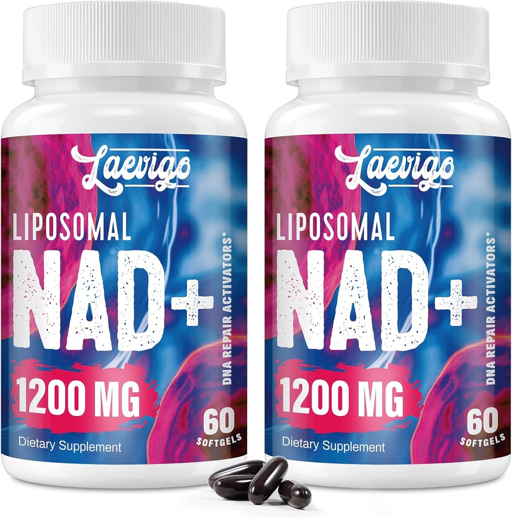 Συμπλήρωμα λιποσωμικής NAD+ 1200mg Υψηλής Απορρόφησης, Κυτταρικής Ενέργειας & Μιτοχονδριακής Υποστήριξης, NAD Plus για Μακροζωία & Ζωτικότητα, Αντιγηραντική Φόρμουλα, 120 Softgels