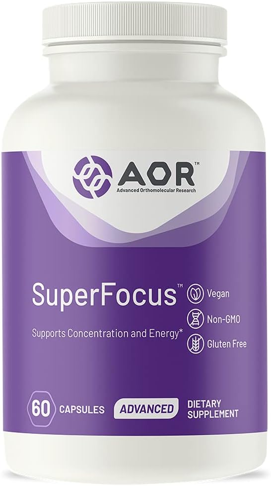 AOR, SuperFocus, Υποστηρίζει τη συγκέντρωση, ενέργεια, ψυχική εγρήγορση, ηρεμία και χαλάρωση, συμπλήρωμα διατροφής, 60 εξυπηρετούν (60 κάψουλες)