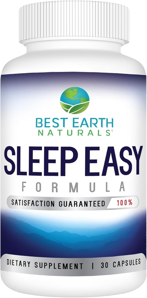Best Earth Naturals Ύπνος εύκολο συμπλήρωμα με L-Θεανίνη, GABA, 5-HTP και περισσότερα 30 Count
