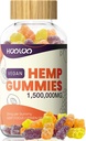 HOOLOO Hemp Gummies, Vegan, 2 Pack (Vegan-1,500,000mg, Juicy Orange, Grape, Peach)