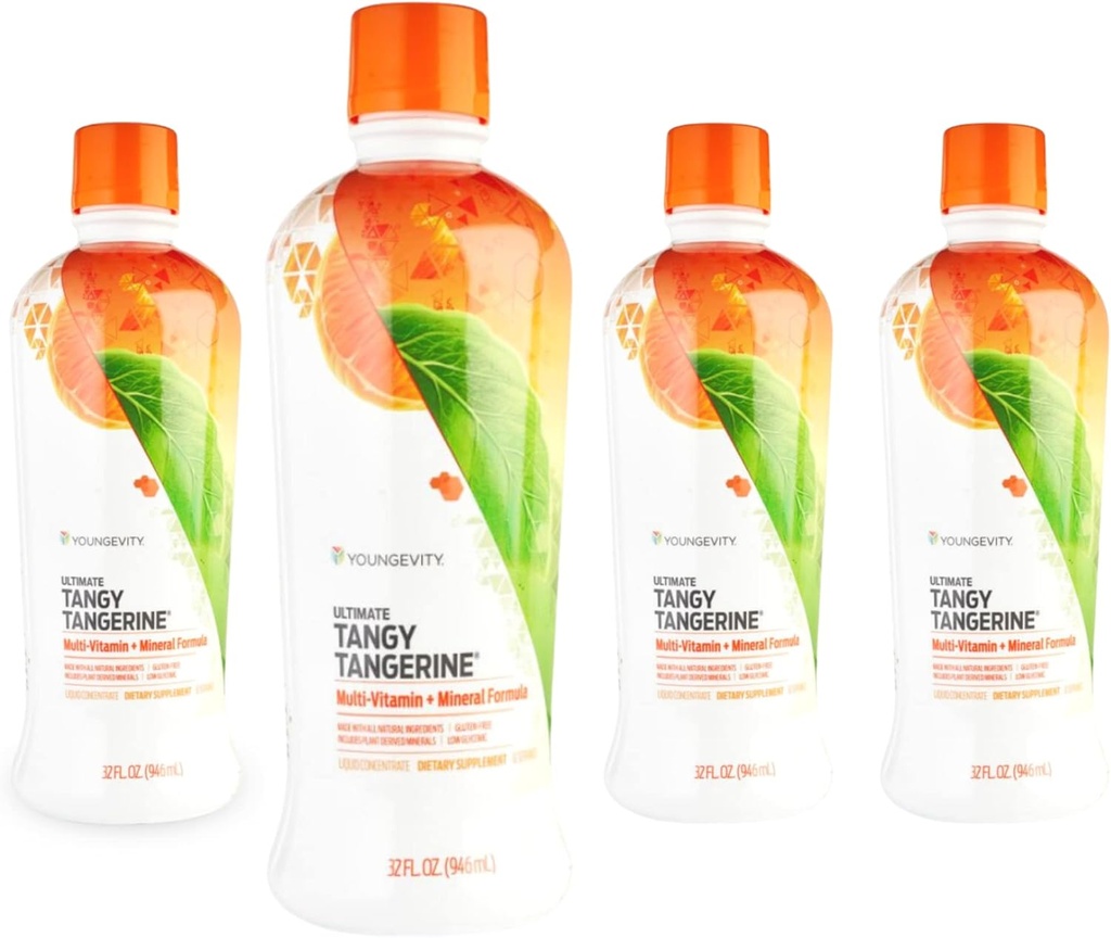 Youngevity Majestic Earth - Ultimate Tangy Tangerine, 32 FL Oz – Liquid Multivitamins χωρίς γλουτένη για άνδρες, γυναίκες και καθημερινή ανοσοποιητική υποστήριξη για τα παιδιά – Ενισχύστε το πλήρες διατροφικό ποτό για την υγεία, την ενέργεια